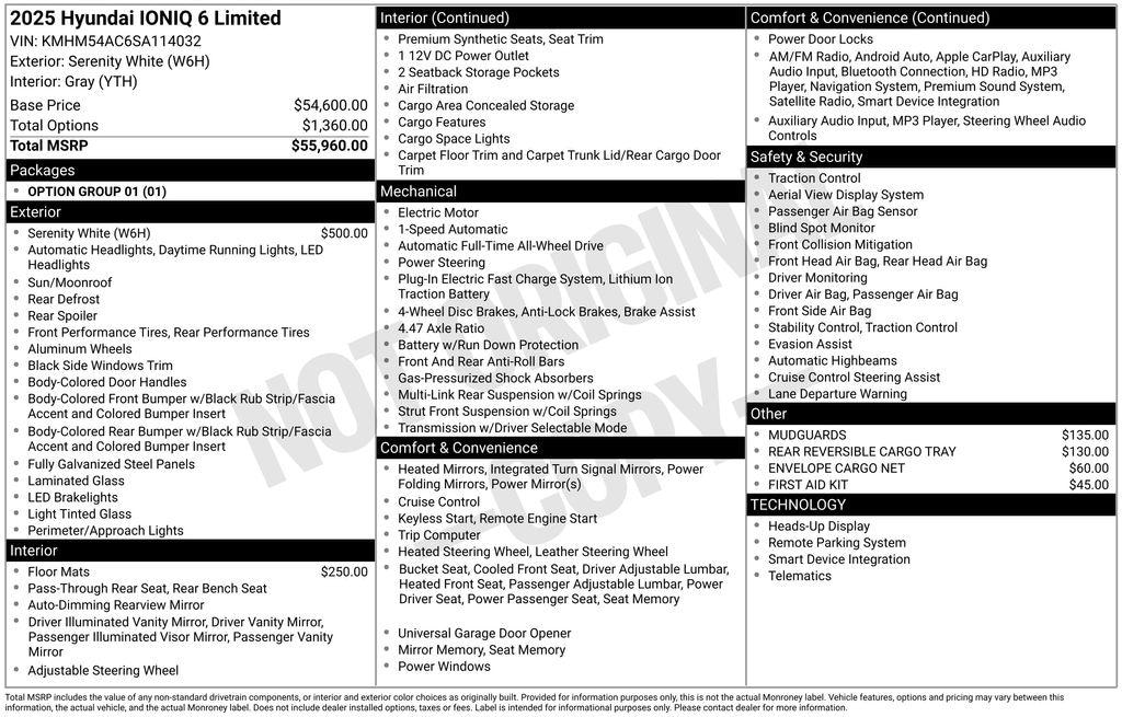 New 2025 Hyundai IONIQ 6 Limited Sedan