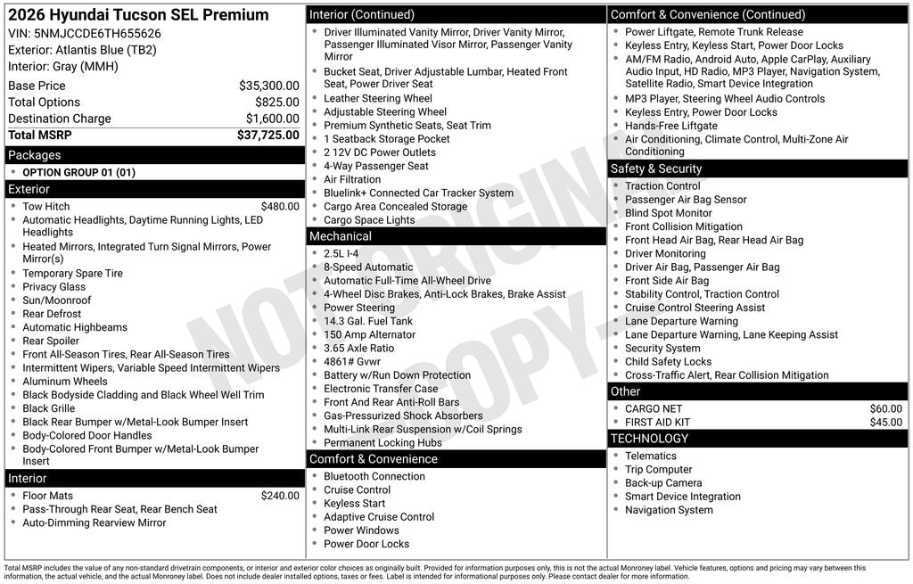 Used 2026 Hyundai Tucson SEL Premium SUV