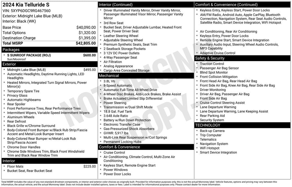 Used 2024 Kia Telluride S SUV