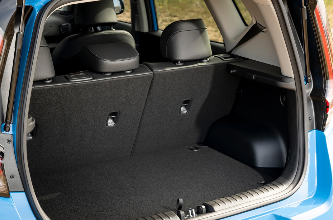 A view of the cargo hold in the back of a 2023 Kia Soul