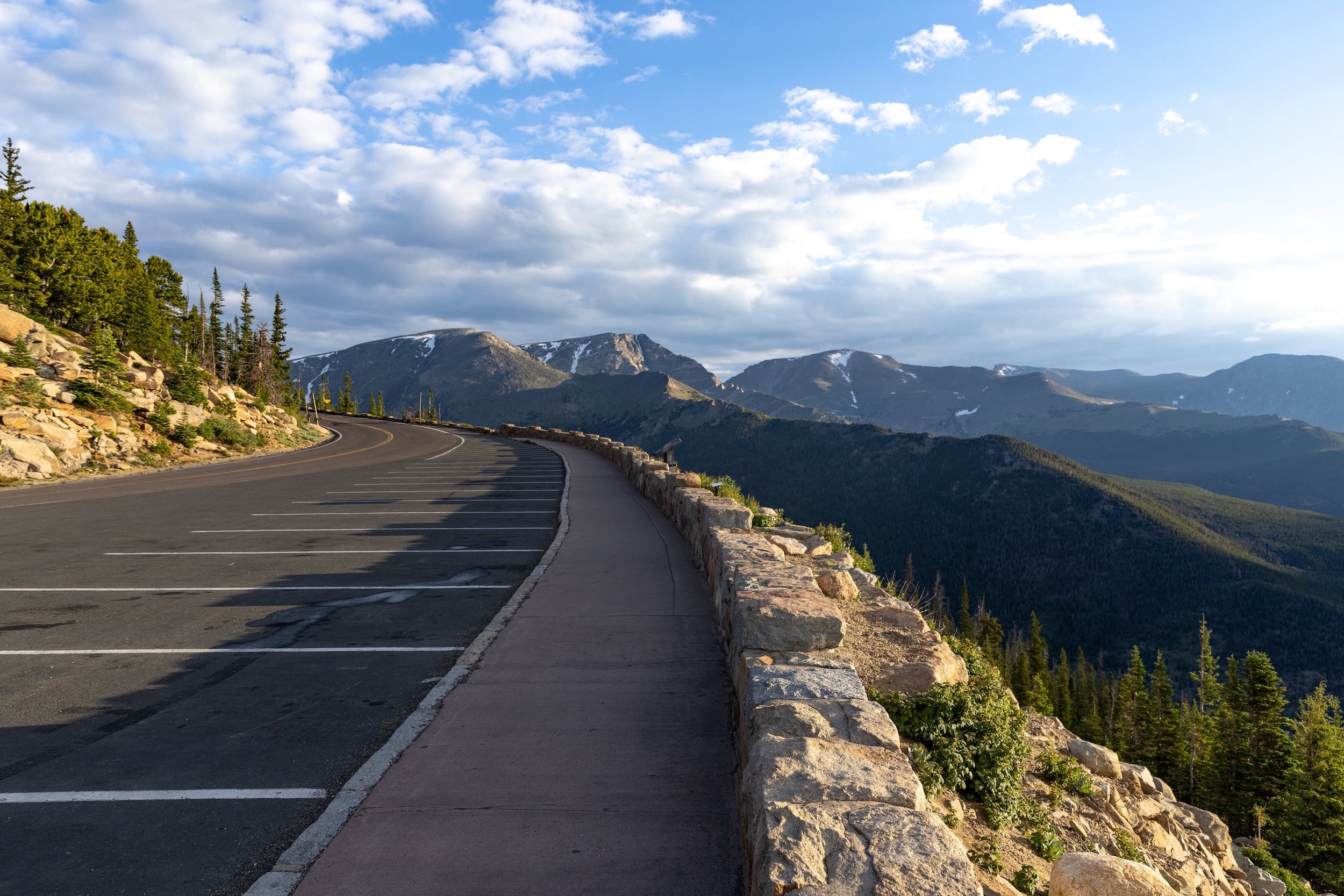 An overlook on Trail Ridge Road in Rocky Mountain National Park