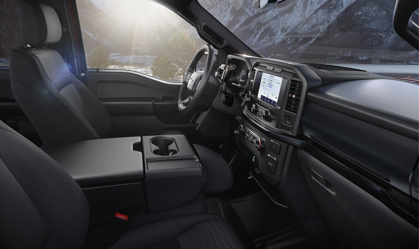 interior seating and dashboard on the new 2021 Ford F-150