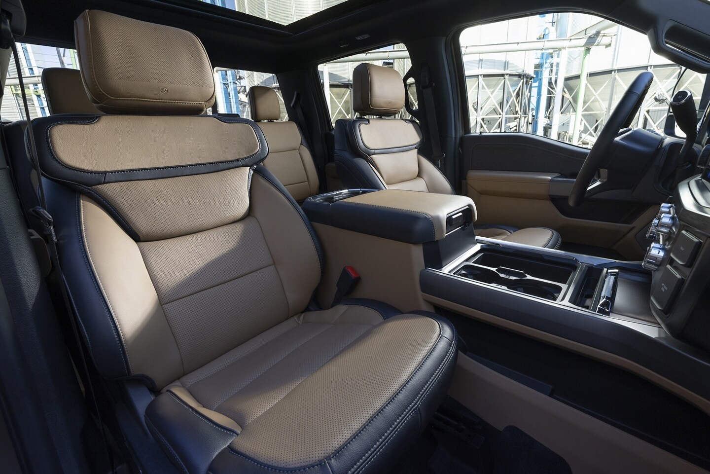 View of the seating inside the 2023 Ford F-350 Super Duty.