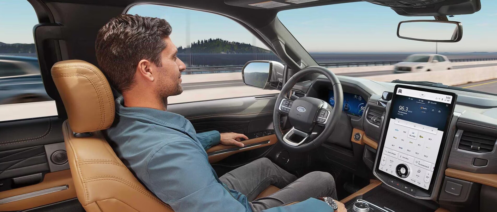 A used Ford F-150 being driven using the innovative Ford Blue Cruise.