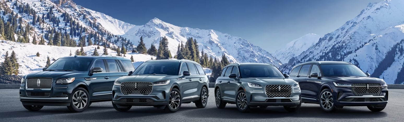 The Lincoln lineup in the snow.