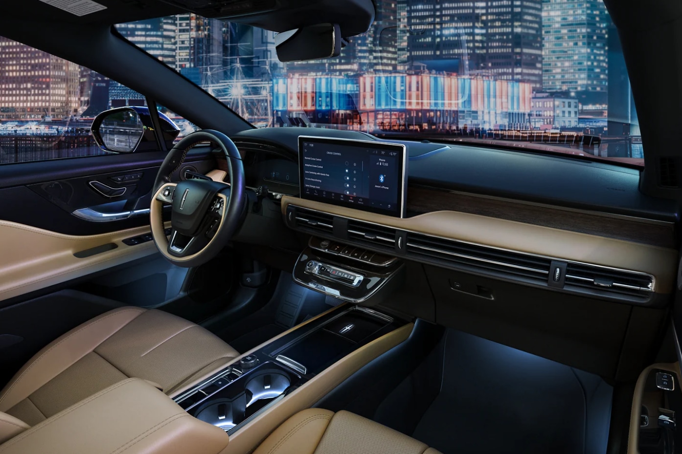 A view of the dash and infotainment system of a 2023 Lincoln Corsair