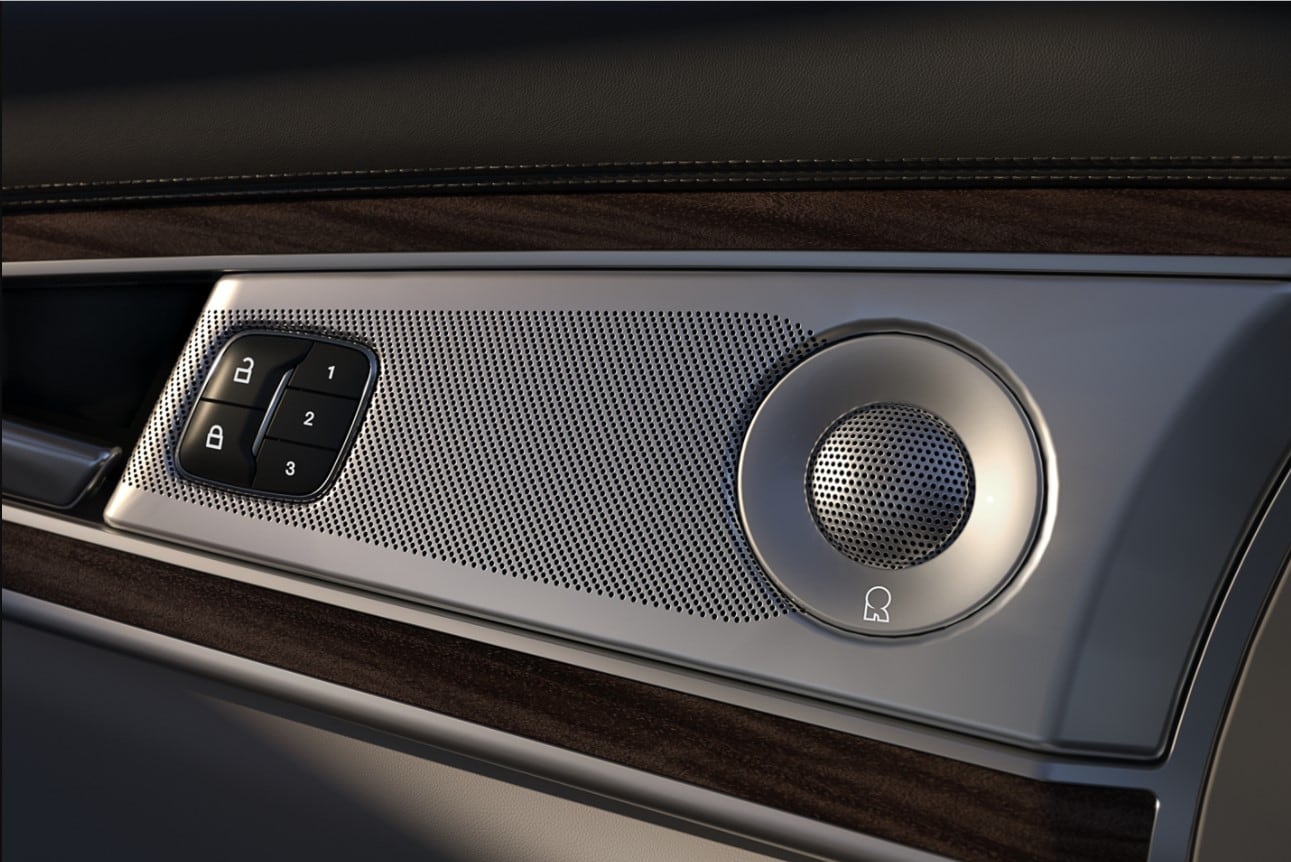 Close-up view of a new Lincoln Nautilus internal speaker