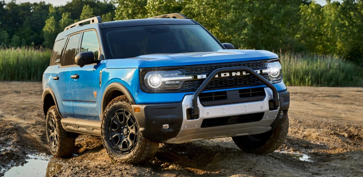 Ford Bronco off-roading in mud