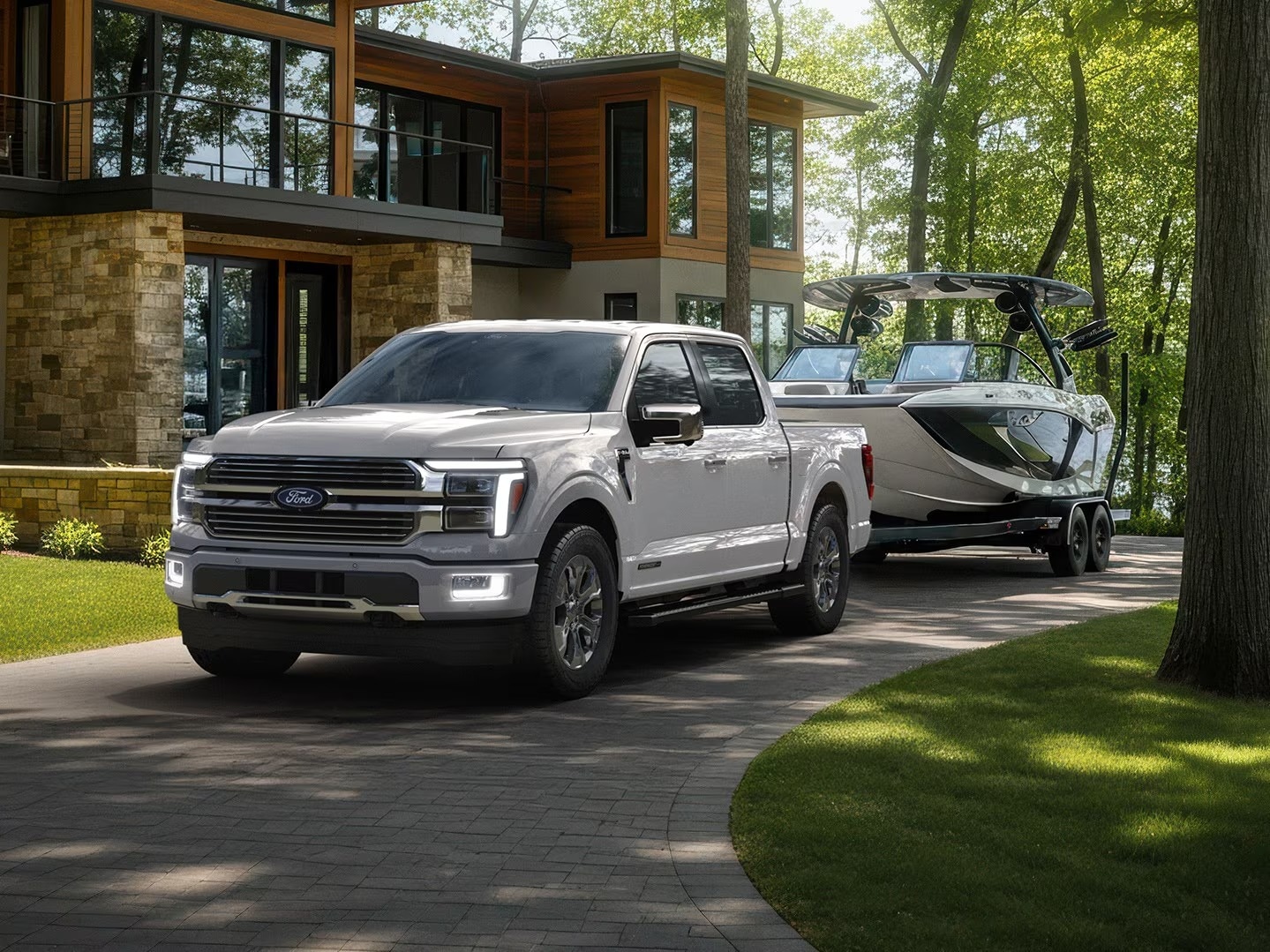 2026 Ford F-150 towing a heavy trailer