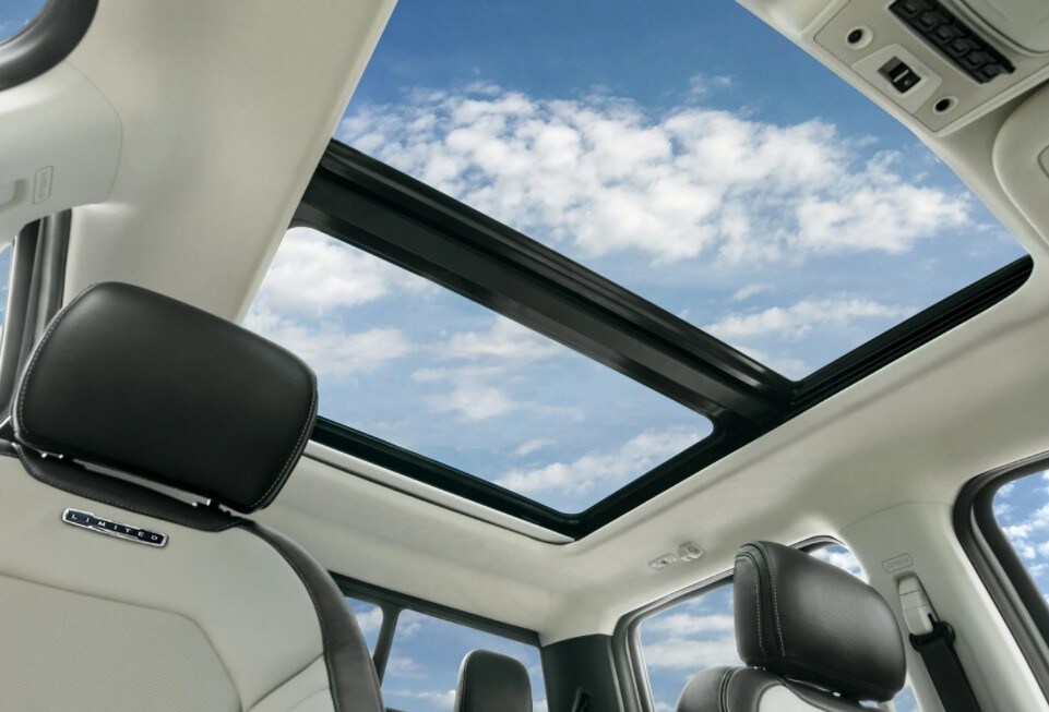 The moon roof of a new Ford Super Duty
