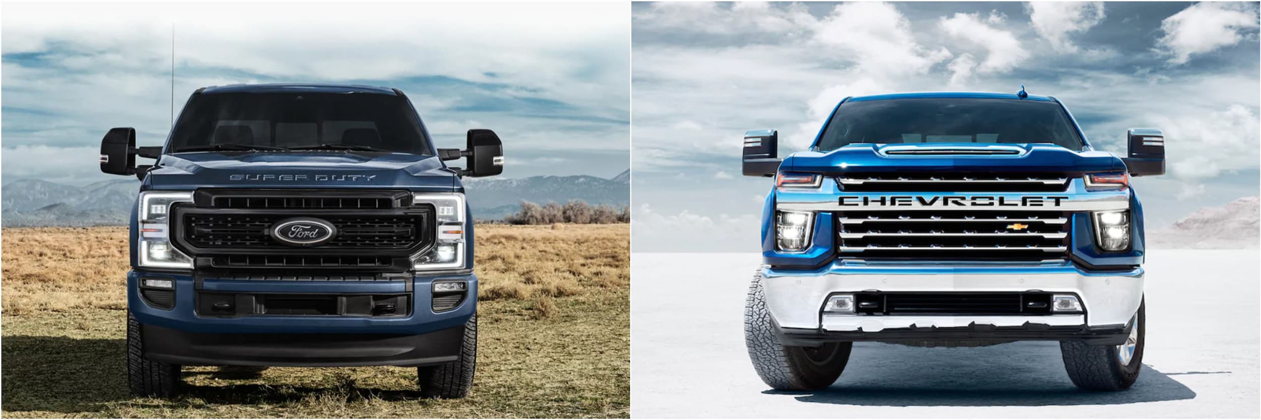 2021 Ford Super Duty F-250 vs 2021 Chevy 2500 HD Front