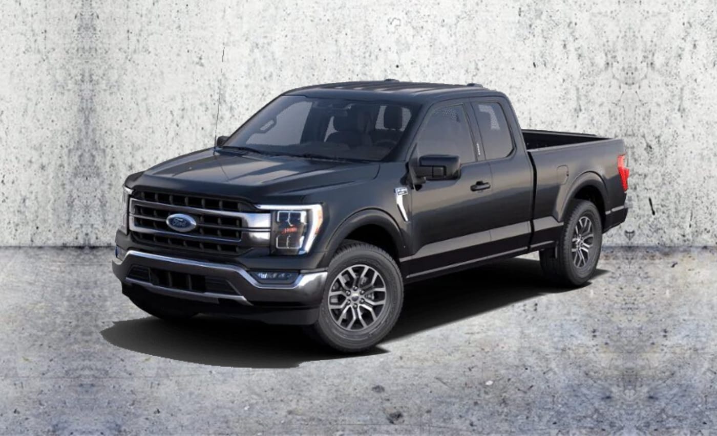 Profile shot of a 2021 Ford F-150 SuperCab truck