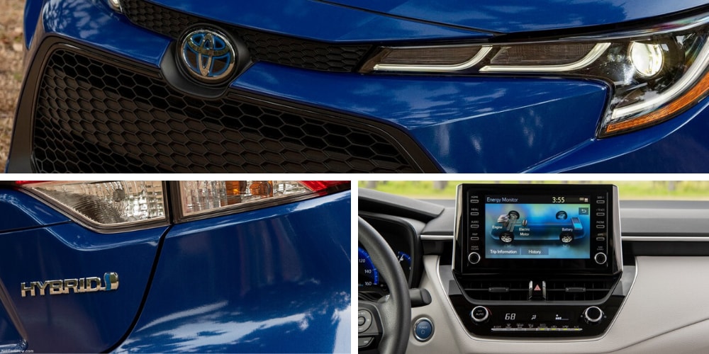 2020 Toyota Corolla Hybrid exterior interior grid image