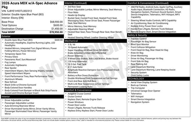 2026 Acura MDX SH-AWD A-Spec w/Advance Package's photo