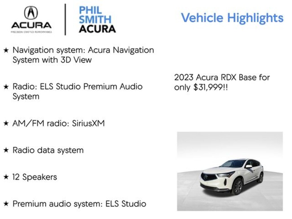 Certified 2023 Acura RDX Technology Package SUV