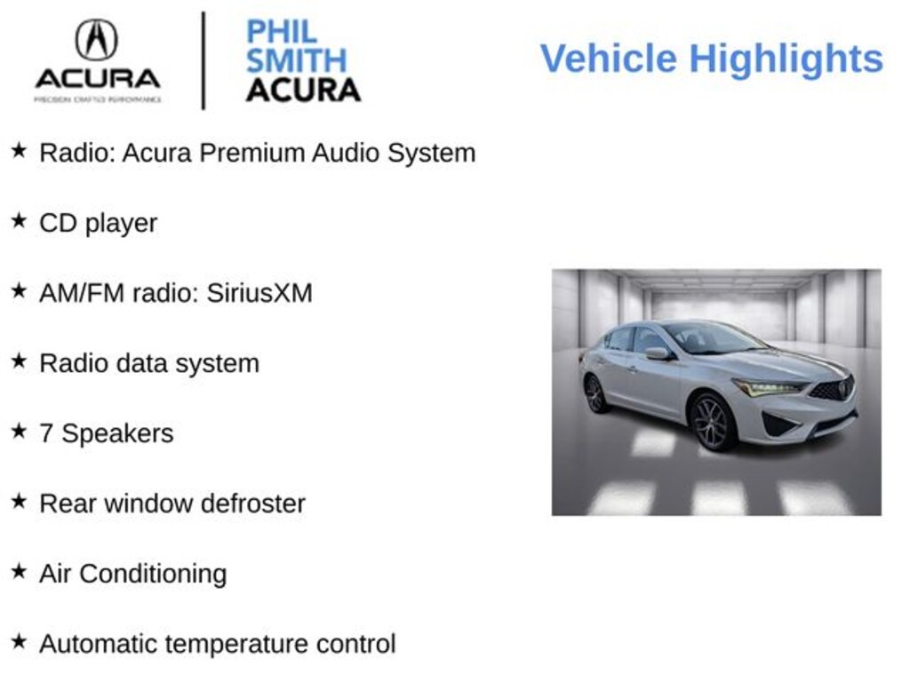 Used 2019 Acura ILX Premium Package Sedan