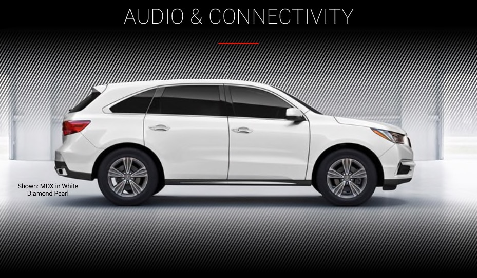 Audio & Connectivity Shown: MDX in White Diamond Pearl