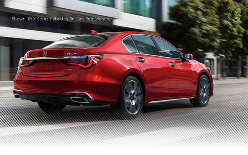 Shown:RLX sport hybrid in brilliant red metallic