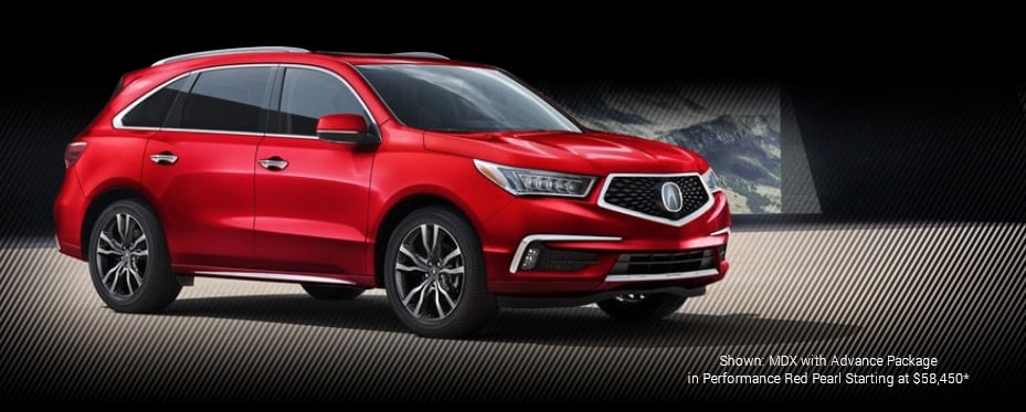 Shown: MDX with Advance Packagein Performance Red Pearl