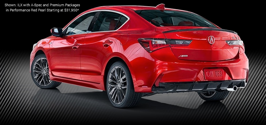 Shown: ILX with A-Spec and Premium Packages in Performance Red Pearl