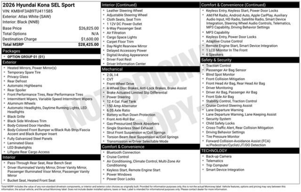 Used 2026 Hyundai Kona SEL Sport