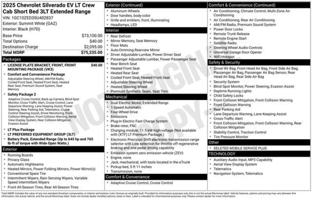 Used 2025 Chevrolet Silverado EV LT - Extended Range Truck