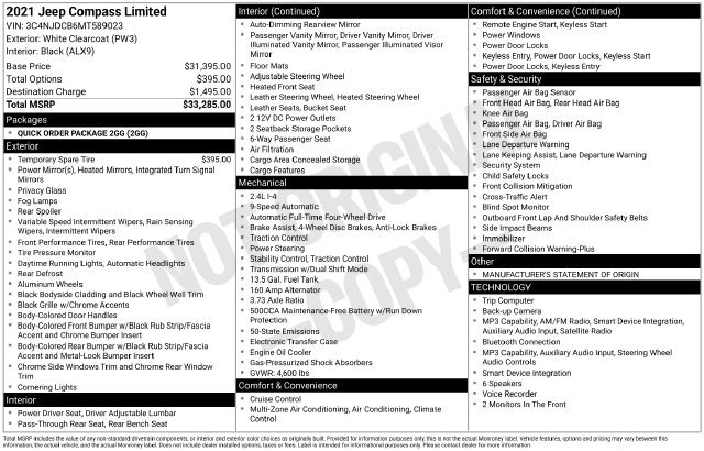 Used 2021 Jeep Compass Limited