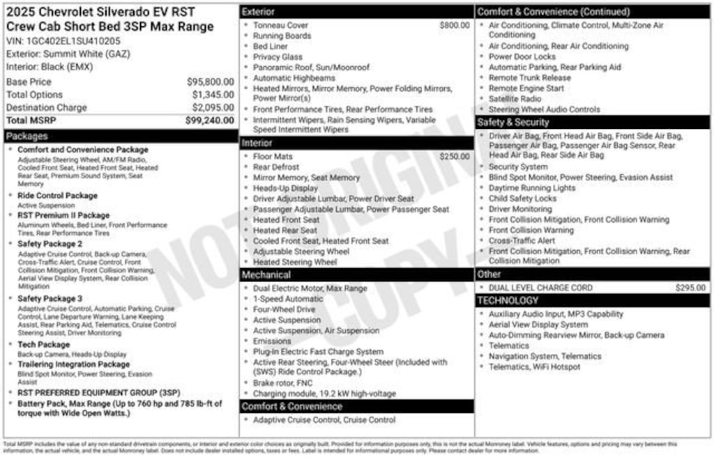 Used 2025 Chevrolet Silverado EV RST - Max Range Truck