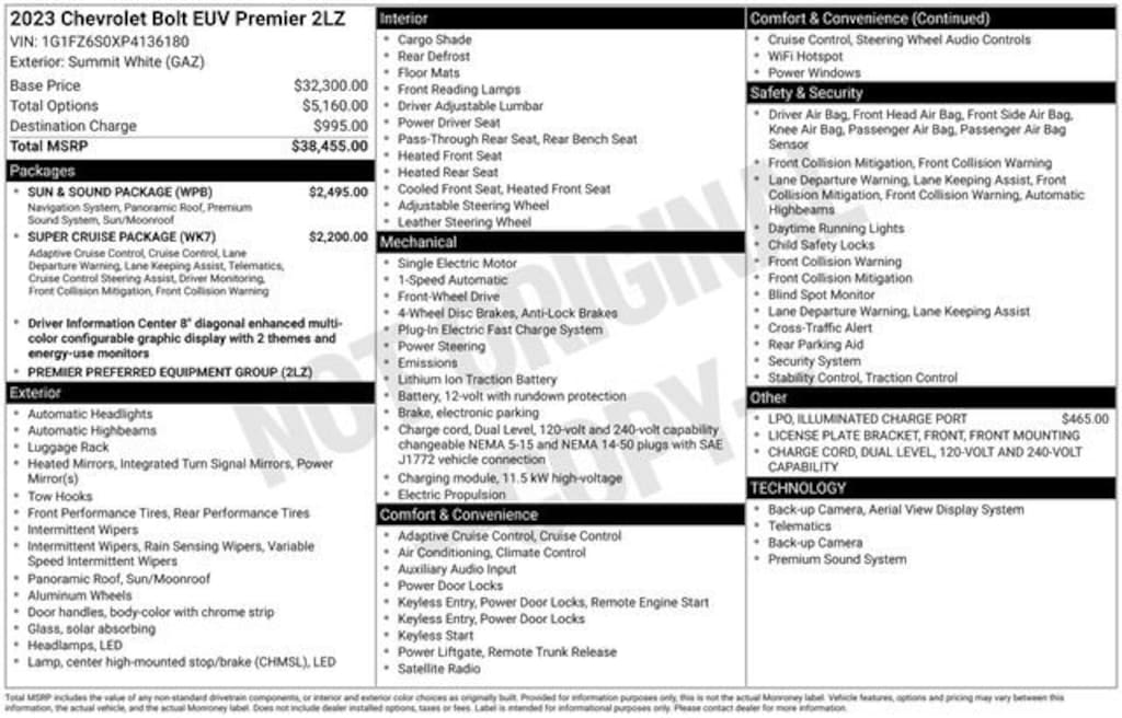 Used 2023 Chevrolet Bolt EUV Premier SUV