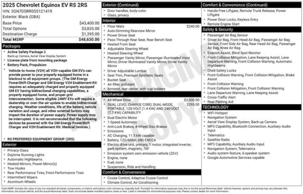 Used 2025 Chevrolet Equinox EV RS SUV