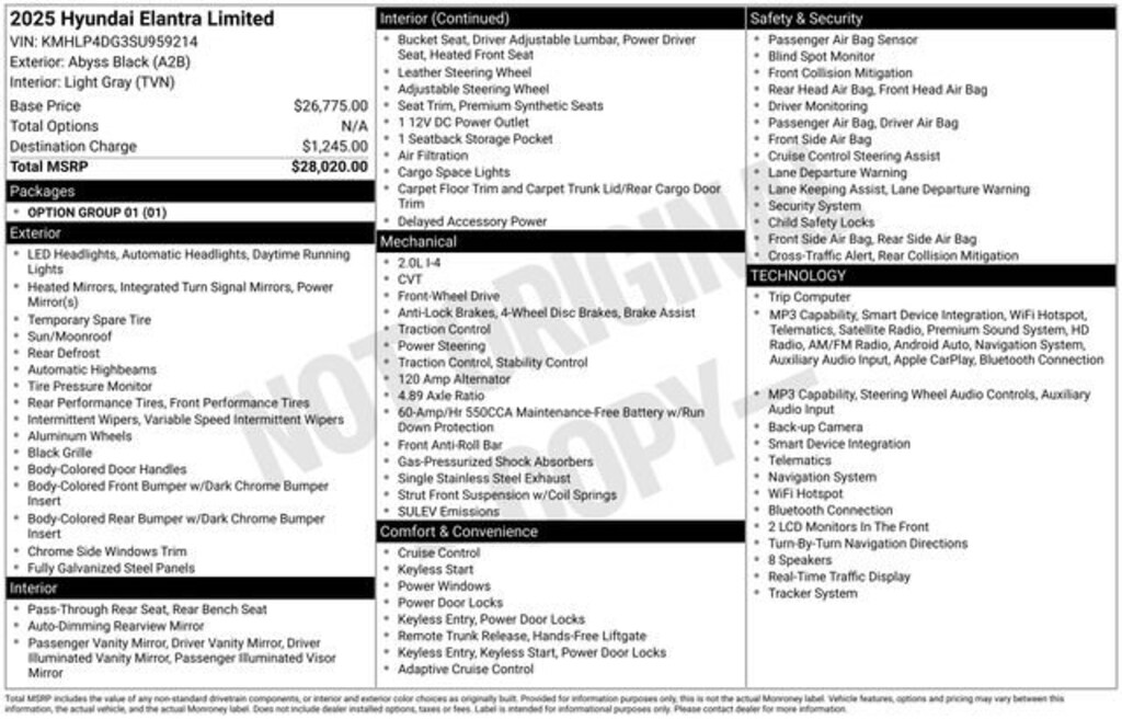 Used 2025 Hyundai Elantra Limited