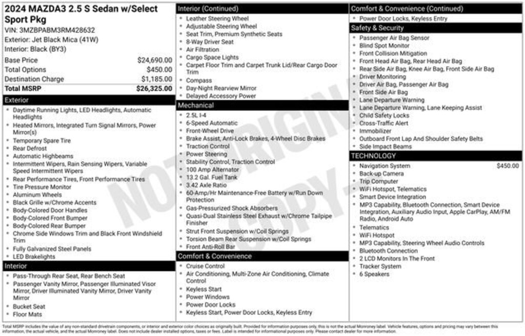 Used 2024 Mazda Mazda3 Sedan 2.5 S Select Sport