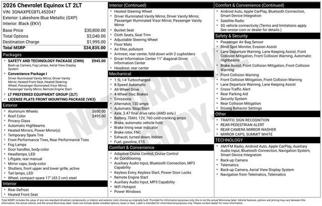 2026 Chevrolet Equinox LT - Photo 44