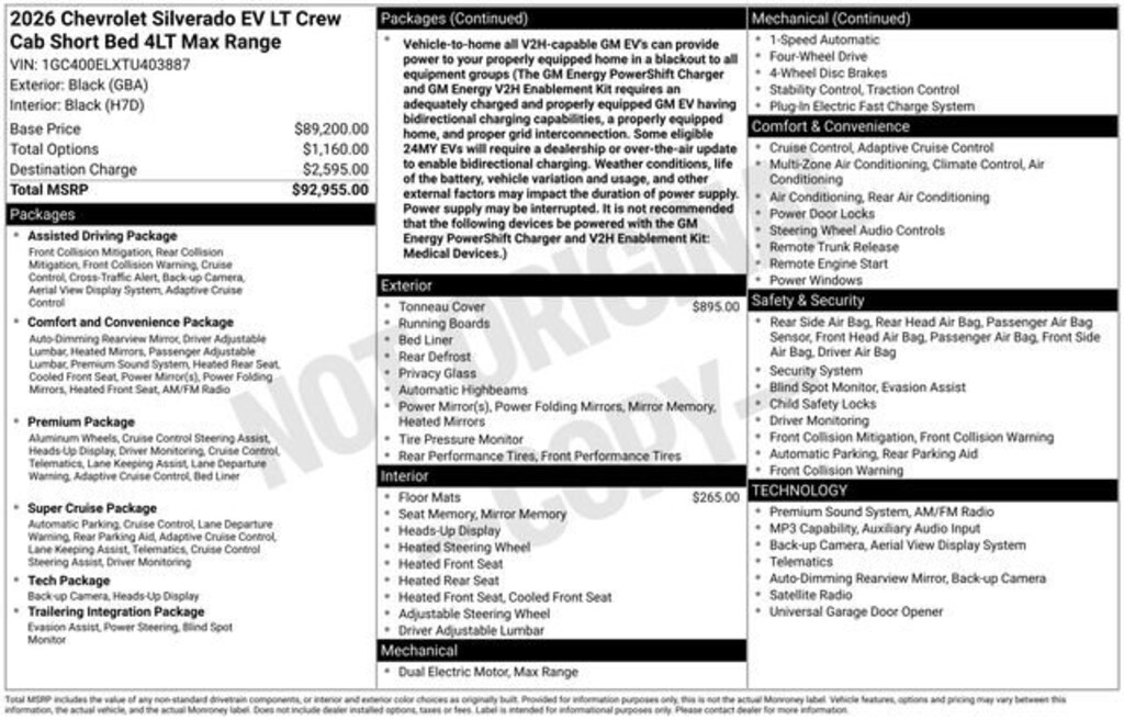 Used 2026 Chevrolet Silverado EV LT - Max Range Truck