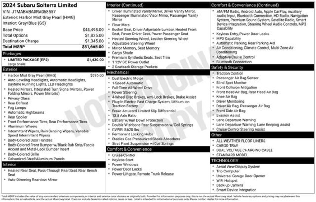 Used 2024 Subaru Solterra Limited