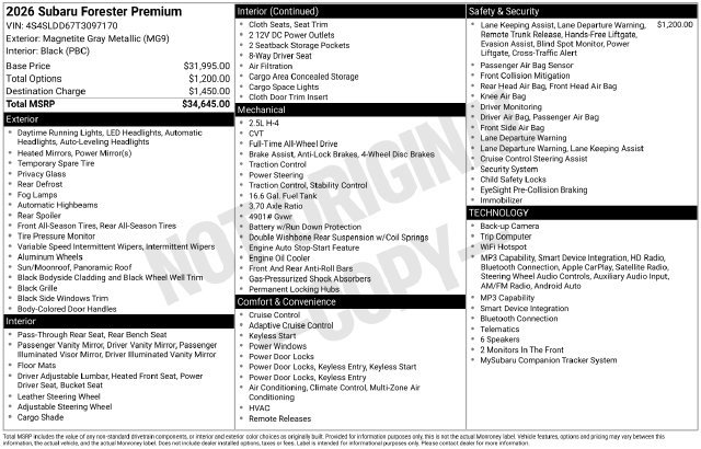 Used 2026 Subaru Forester Premium