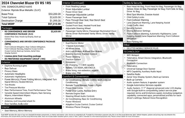 Used 2024 Chevrolet Blazer EV RS SUV
