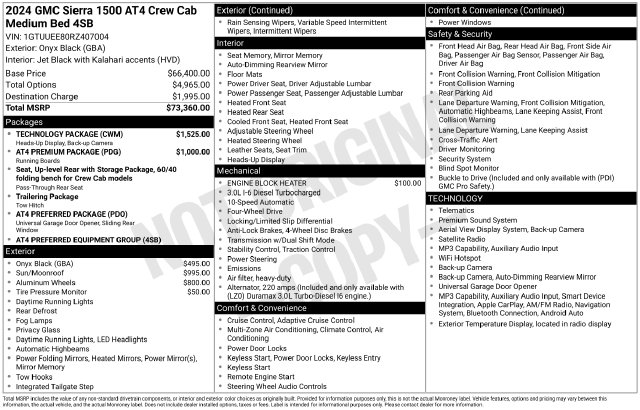 Used 2024 GMC Sierra 1500 AT4 Truck Crew Cab