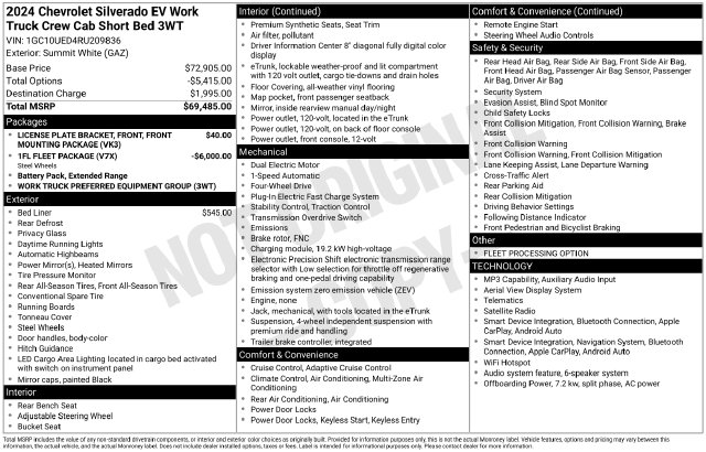 Used 2024 Chevrolet Silverado EV Work Truck Truck Crew Cab