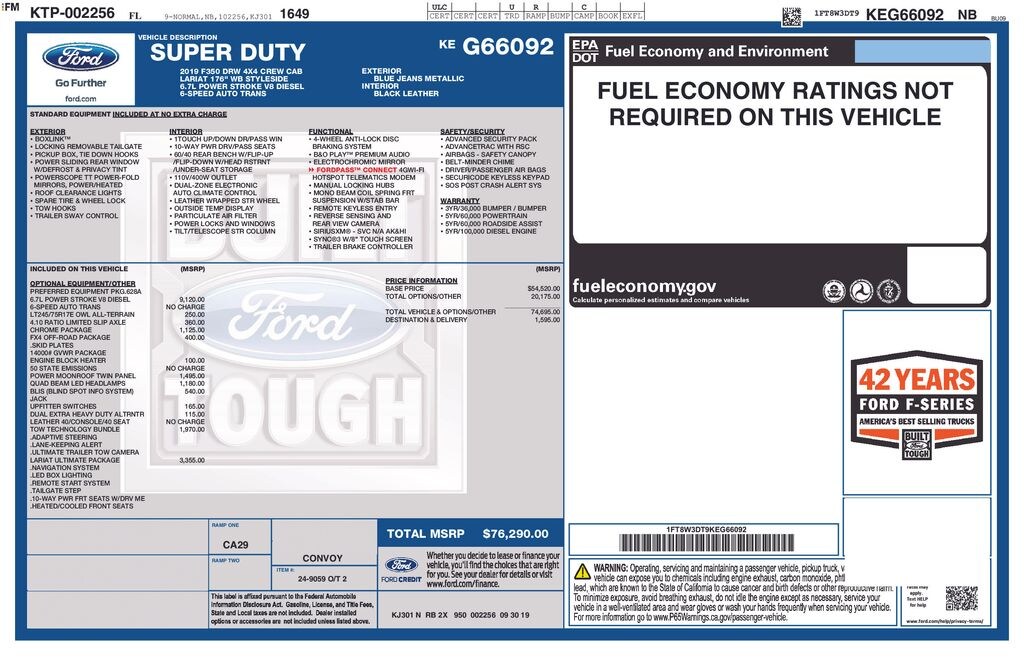 Used 2019 Ford F-350SD Lariat Truck Crew Cab