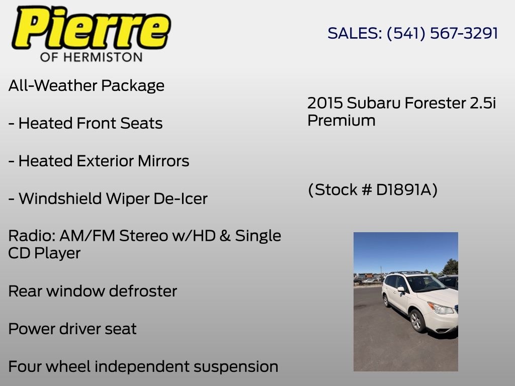 Used 2015 Subaru Forester 2.5i Premium SUV