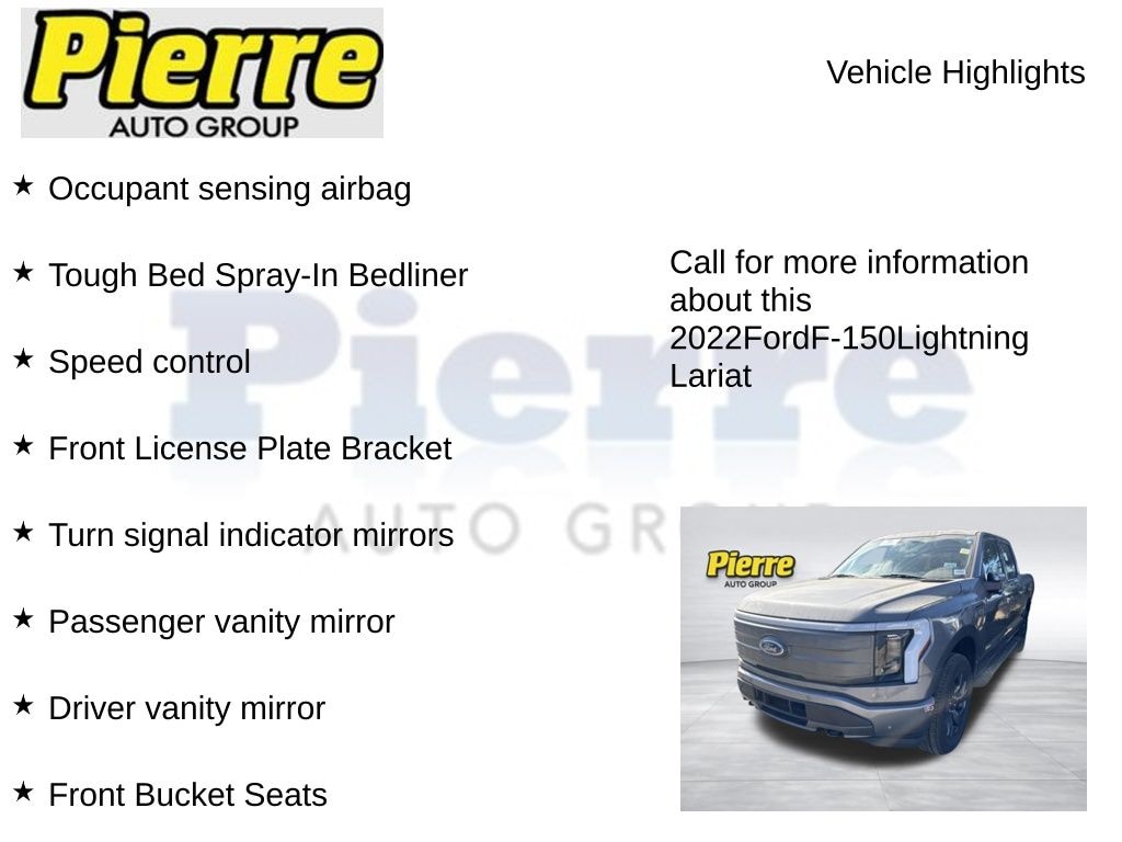 Used 2022 Ford F-150 Lightning Lariat Truck SuperCrew Cab