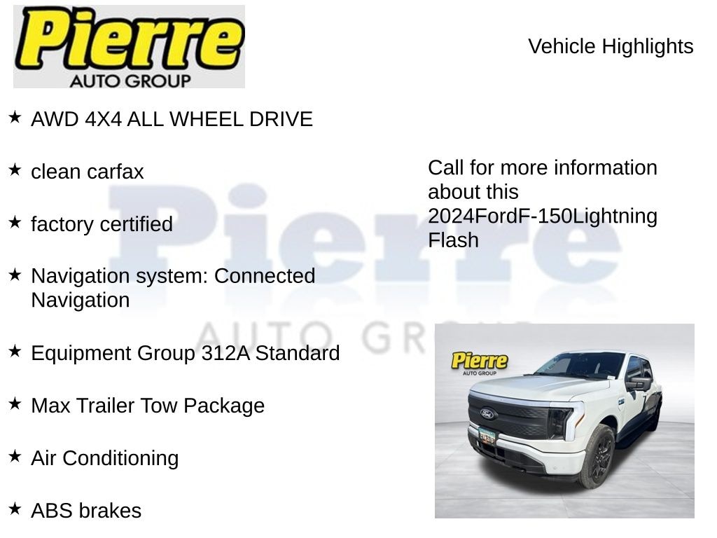Certified 2024 Ford F-150 Lightning Flash Truck SuperCrew Cab