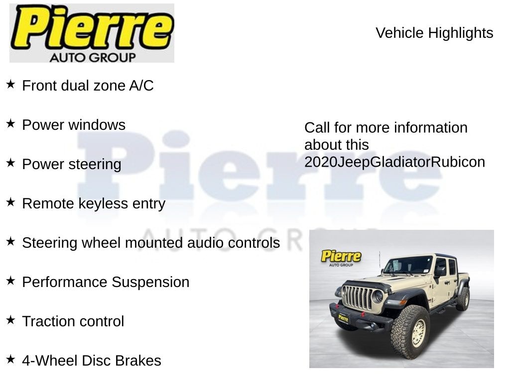 Used 2020 Jeep Gladiator Rubicon Truck Crew Cab