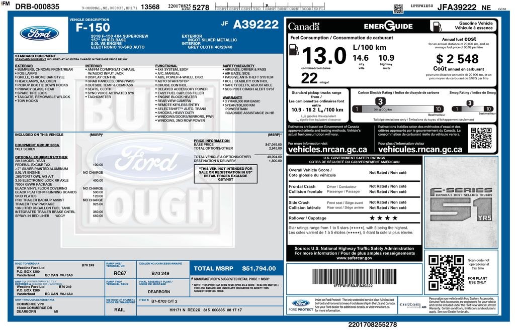 Used 2018 Ford F-150 XLT Truck SuperCrew Cab