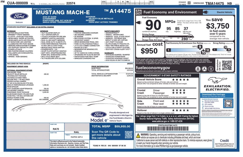 New 2026 Ford Mustang Mach-E GT SUV
