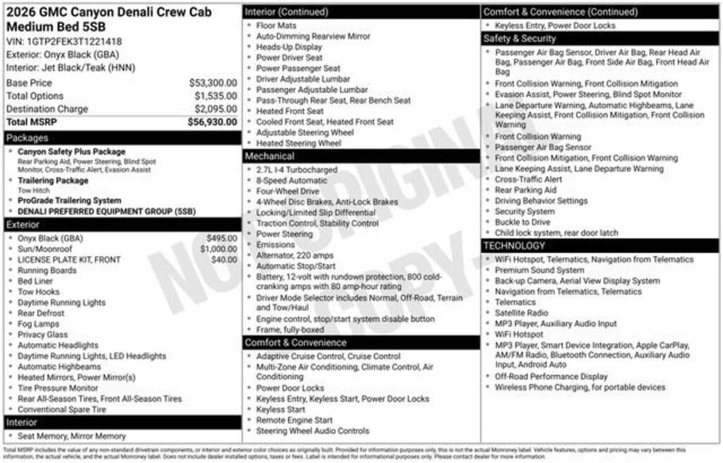 New 2026 GMC Canyon Denali Truck
