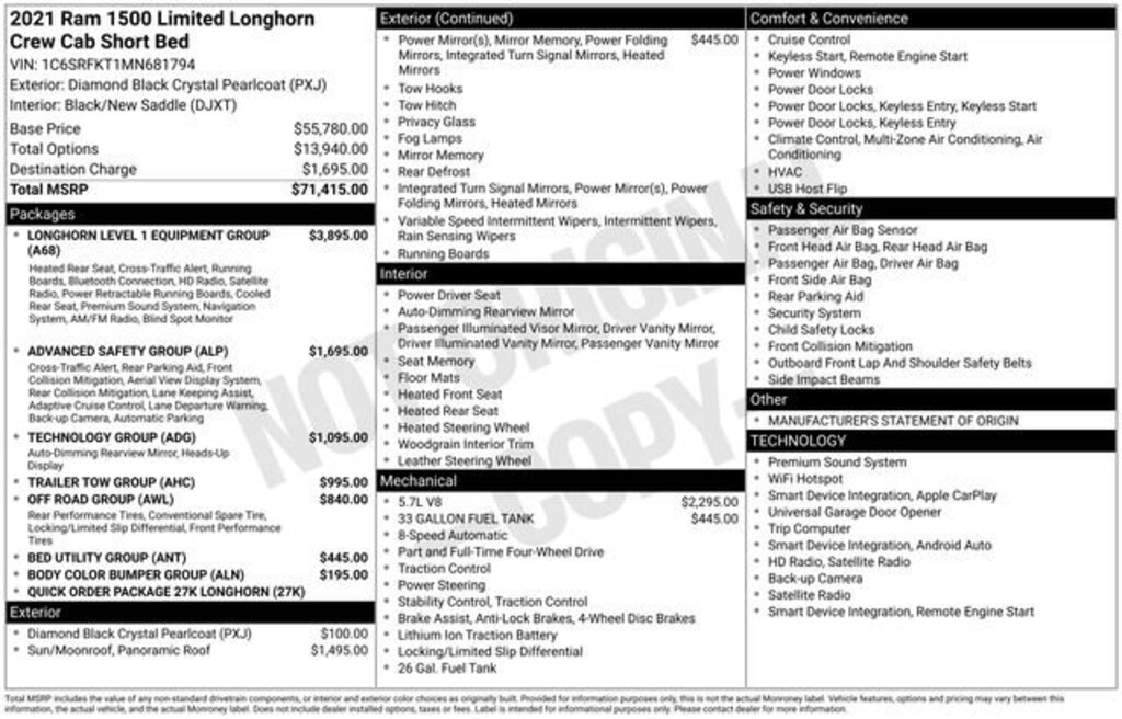 Used 2021 Ram 1500 Longhorn
