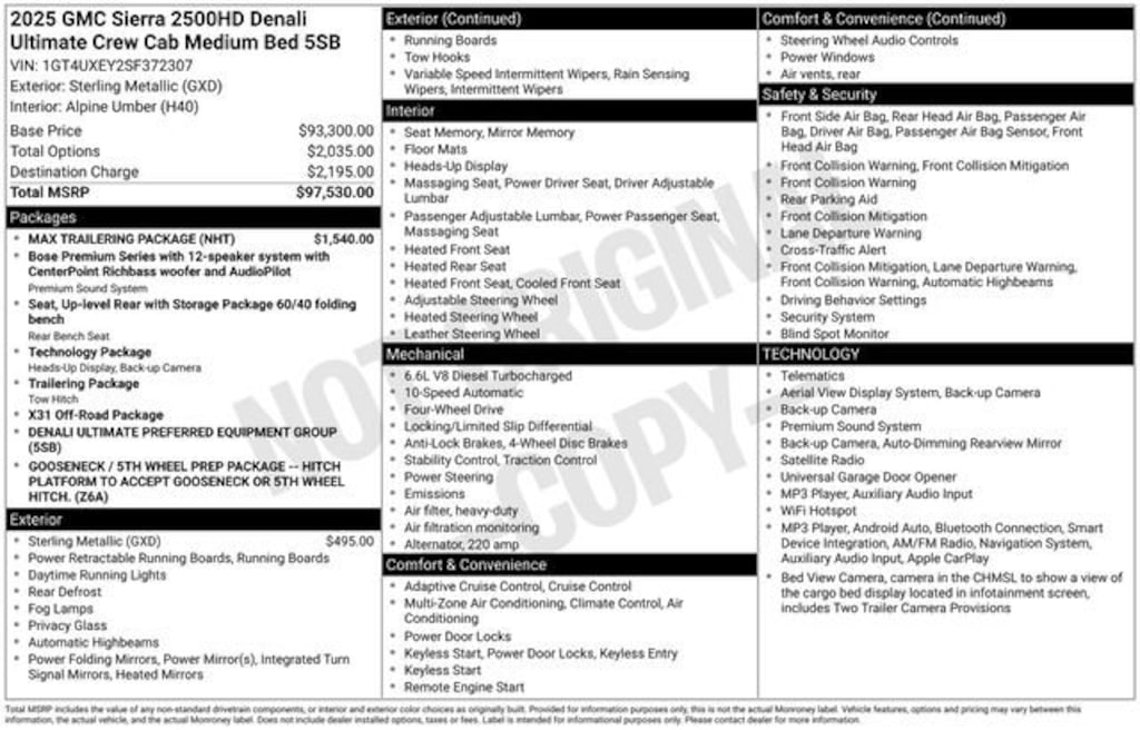 Used 2025 GMC Sierra 2500 HD Denali Ultimate Truck