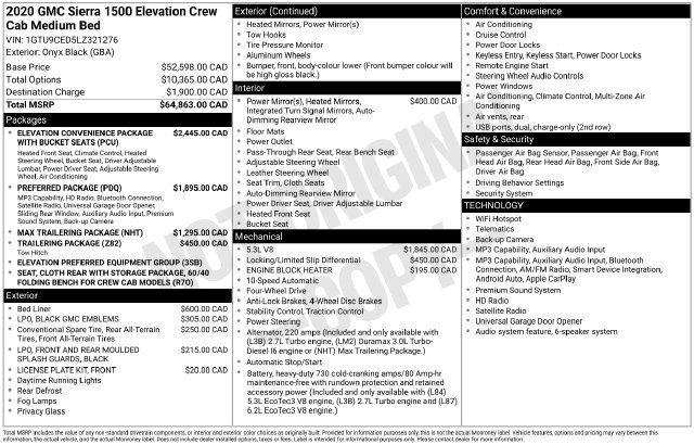 Used 2020 GMC Sierra 1500 Elevation Truck